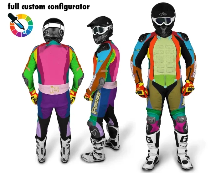 Maßgeschneiderte Lederkombi von Independent Racing anpassbar in allen Farbflächen.