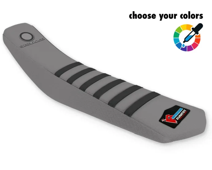 Grauer Sitzbankbezug mit schwarzen Querrippen für die Stark Varg.